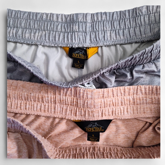 Pacific Trail Cozy Shorts Bundle 2 Pairs- Gray & Peach Pink Womens Size Large - Picture 5 of 11